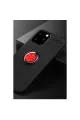 Apple İphone 12 Pro Max Kılıf Range Yüzüklü Silikon - Siyah-kırmızı