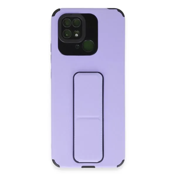 Xiaomi Redmi 10c Kılıf Mega Standlı Silikon - Lila