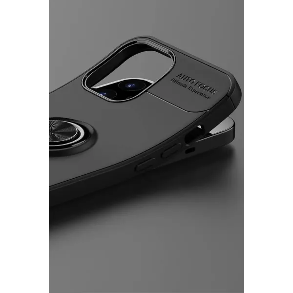 Apple İphone 12 Pro Max Kılıf Range Yüzüklü Silikon - Kırmızı