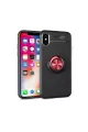 Apple İphone Xs Max Kılıf Range Yüzüklü Silikon - Siyah-kırmızı