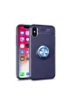 Apple İphone Xs Max Kılıf Range Yüzüklü Silikon - Mavi