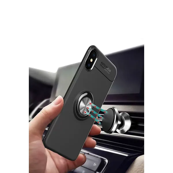 Apple İphone Xs Max Kılıf Range Yüzüklü Silikon - Mavi