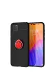 Huawei Y5p Kılıf Range Yüzüklü Silikon - Siyah-kırmızı