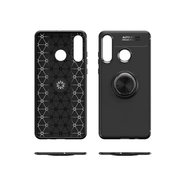 Huawei Y6p Kılıf Range Yüzüklü Silikon - Siyah