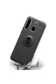 Huawei Y6p Kılıf Range Yüzüklü Silikon - Siyah