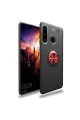 Huawei Y6p Kılıf Range Yüzüklü Silikon - Siyah-kırmızı