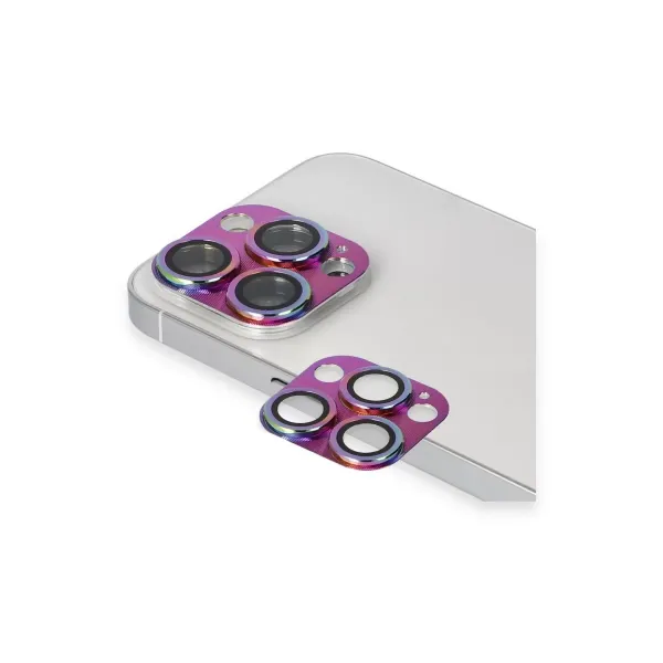 Apple İphone 13 Pro Max Pers Alüminyum Kamera Lens - Rainbow