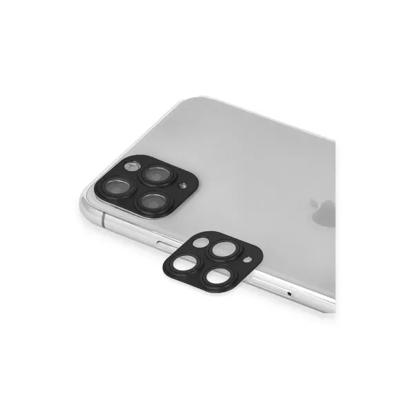 Apple İphone 11 Pro Max Pers Alüminyum Kamera Lens - Siyah
