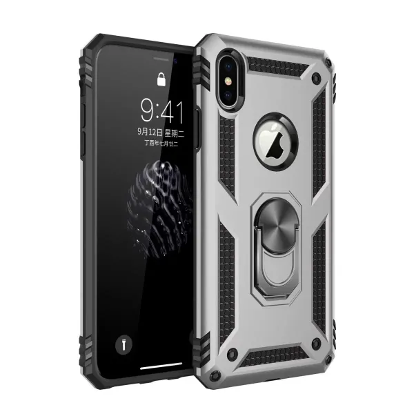 Apple İphone Xs Max Kılıf Sofya Yüzüklü Silikon Kapak - Gümüş