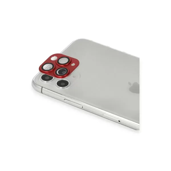 Apple İphone 11 Pro Max Pers Alüminyum Kamera Lens - Kırmızı