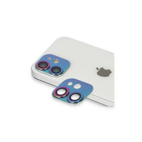 Apple İphone 11 Pers Alüminyum Kamera Lens - Rainbow