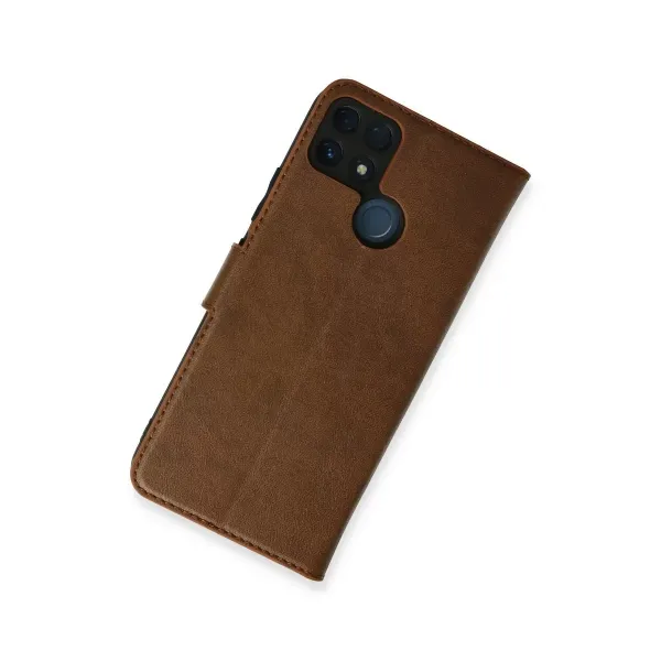 Realme C25 Kılıf Trend S Plus Kapaklı Kılıf - Taba