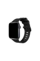 Apple Watch 38mm Kr408 Çizgili Silikon Kordon - Siyah