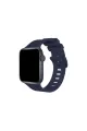 Apple Watch 38mm Kr408 Çizgili Silikon Kordon - Lacivert
