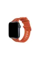 Apple Watch 38mm Kr408 Çizgili Silikon Kordon - Turuncu