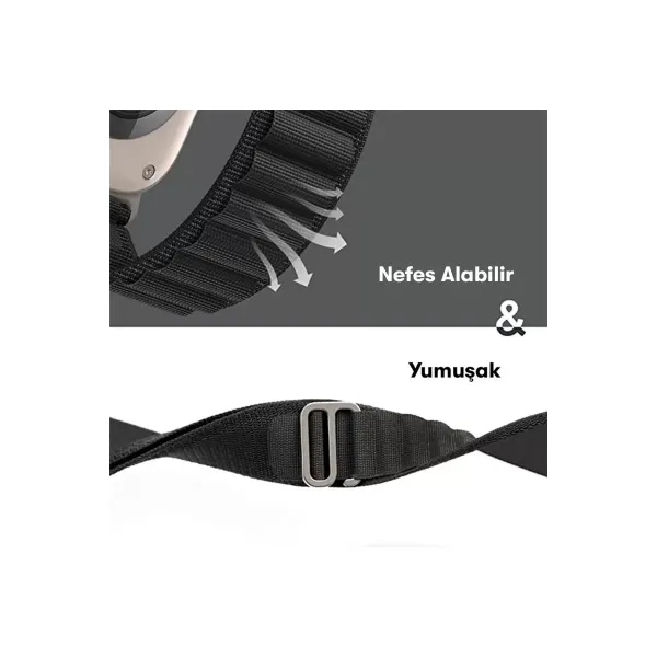 Apple Watch 38mm Mountain Kordon - Gri