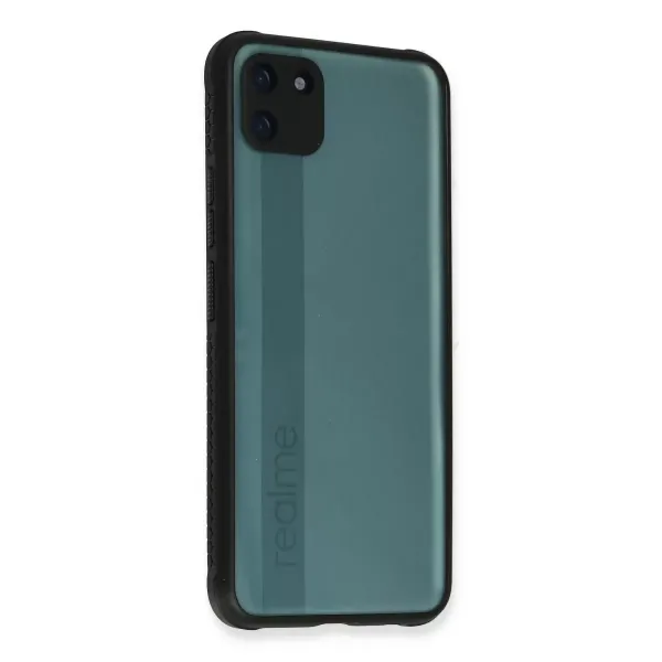 Realme C11 Kılıf Miami Şeffaf Silikon - Siyah