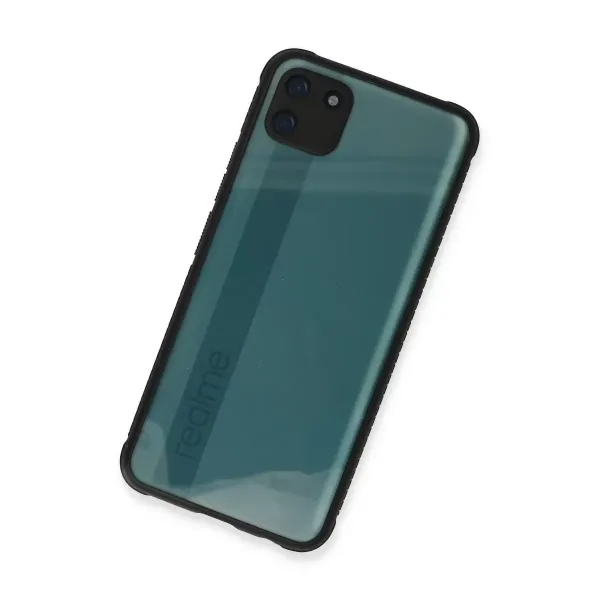 Realme C11 Kılıf Miami Şeffaf Silikon - Siyah