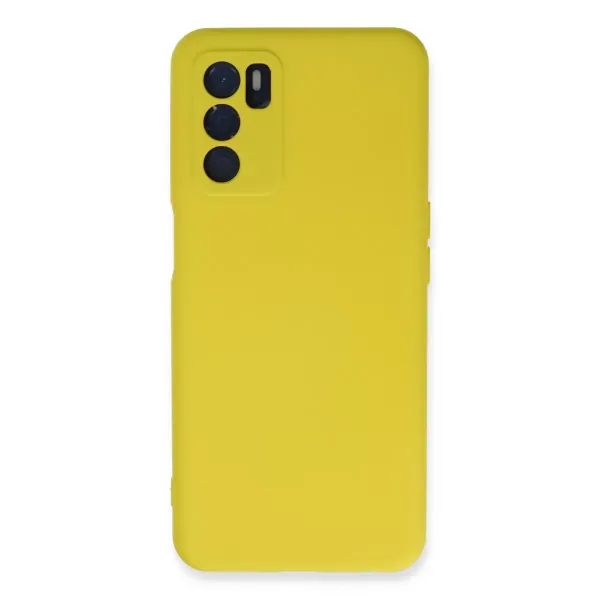 Oppo A16 Kılıf Nano İçi Kadife Silikon - Sarı