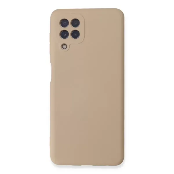 Samsung Galaxy A22 Kılıf Nano İçi Kadife Silikon - Pudra