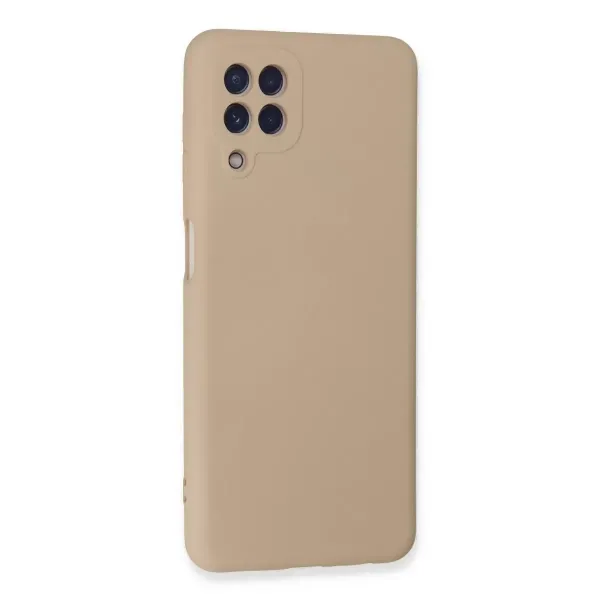 Samsung Galaxy A22 Kılıf Nano İçi Kadife Silikon - Pudra