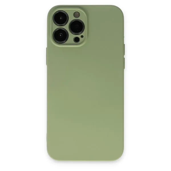 Apple İphone 13 Pro Kılıf Nano İçi Kadife Silikon - Yeşil