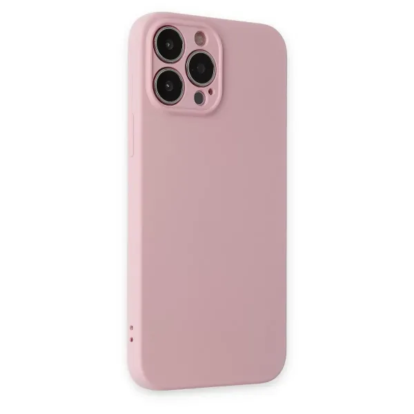 Apple İphone 13 Pro Kılıf Nano İçi Kadife Silikon - Pembe