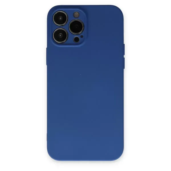 Apple İphone 13 Pro Kılıf Nano İçi Kadife Silikon - Lacivert