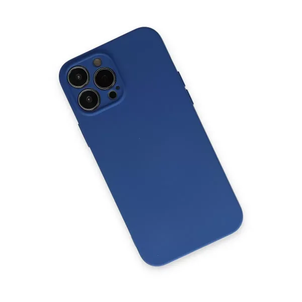 Apple İphone 13 Pro Kılıf Nano İçi Kadife Silikon - Lacivert