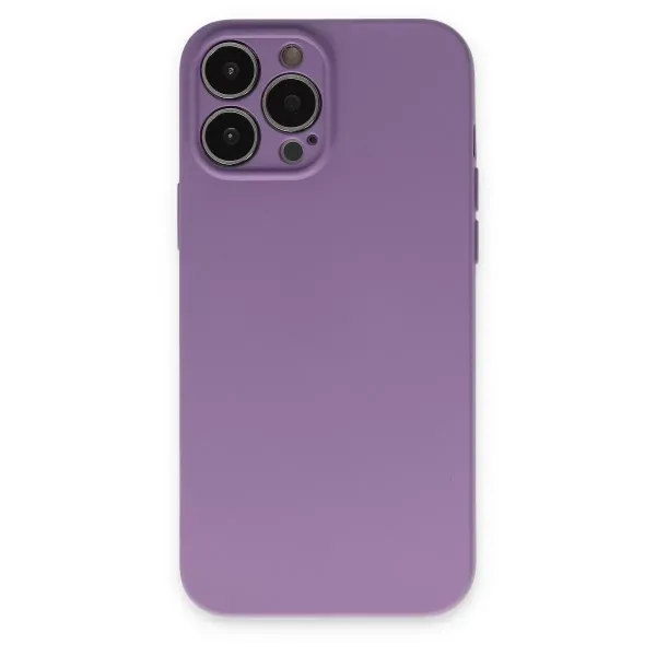 Apple İphone 13 Pro Kılıf Nano İçi Kadife Silikon - Koyu Lila