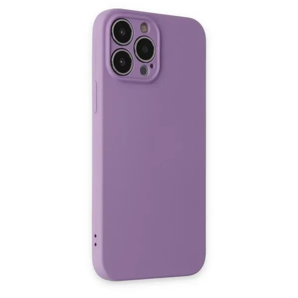 Apple İphone 13 Pro Kılıf Nano İçi Kadife Silikon - Koyu Lila