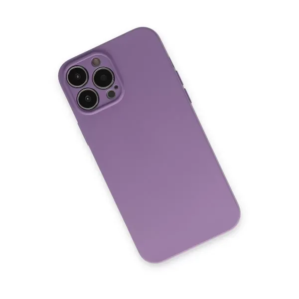 Apple İphone 13 Pro Kılıf Nano İçi Kadife Silikon - Koyu Lila