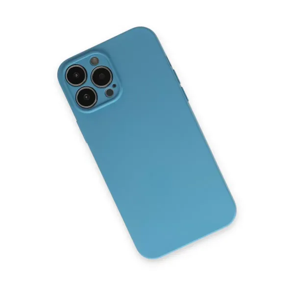 Apple İphone 13 Pro Max Kılıf Nano İçi Kadife Silikon - Mavi