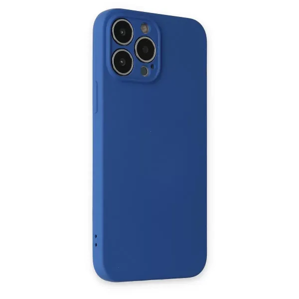 Apple İphone 13 Pro Max Kılıf Nano İçi Kadife Silikon - Lacivert