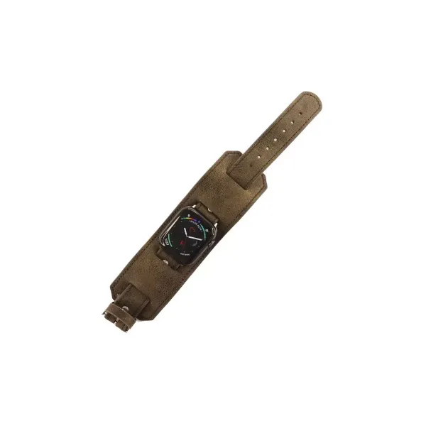 Apple Watch 42mm Nl17 Deri Kordon - Kahverengi