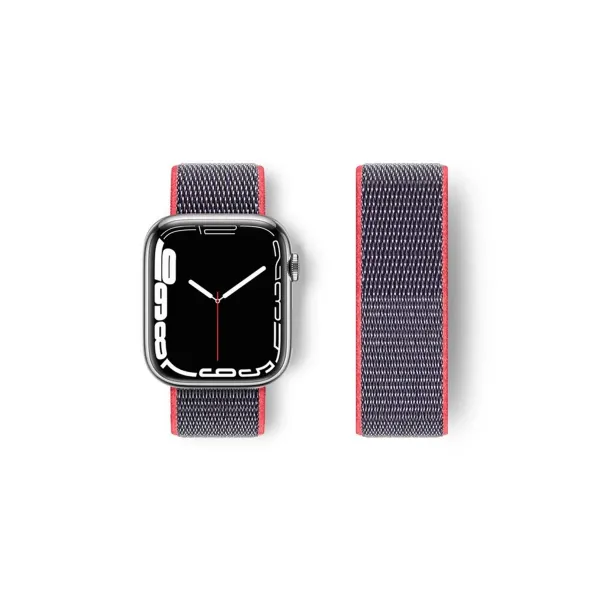 Apple Watch 42mm Hasırlı Cırtcırtlı Kordon - Pembe