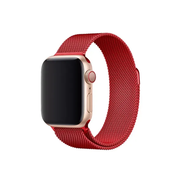 Apple Watch 38mm Metal Mıknatıslı Kordon - Kırmızı