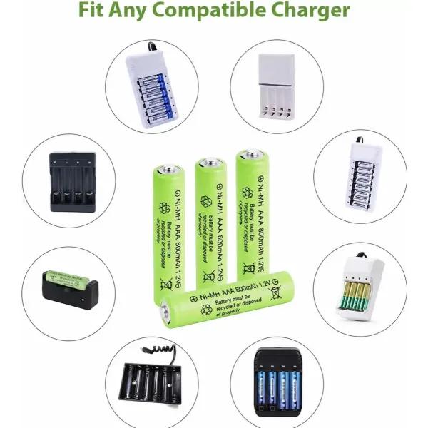 800 Mah 1.2v Aaa Ni-cd Şarj Edilebilir Pil 12 Adet