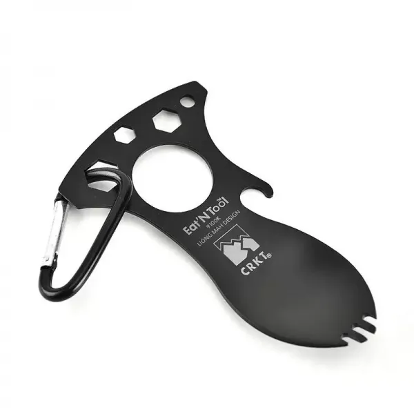 Crkt 9100k Eat’n Tool Karabina Çok Fonksiyonlu Karabina Tornavida Lokma Açacak Çatal Kaşık