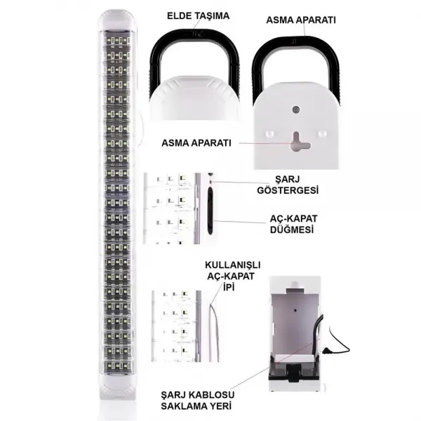 Ledpoint Lp-6069 Akülü 69 Led Şarjlı Işıldak