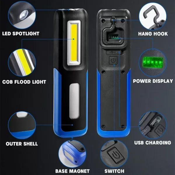 Lightingx Lx-028 Cob Led Mıknatıslı Çalışma Lambası Tamirci Feneri