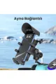 Ayna Bağlantılı Güneş Ve Yağmur Korumalı 360° Derece Ayarlanabilir Motosiklet Telefon Tutucu