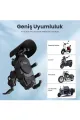 Ayna Bağlantılı Güneş Ve Yağmur Korumalı 360° Derece Ayarlanabilir Motosiklet Telefon Tutucu