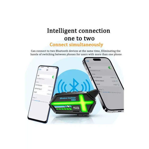 Bt26 Motosiklet Kask Kulaklık Bluetooth Rgb Işıklı 2 Eşleşme Özellikli 1000 Mah Intercom