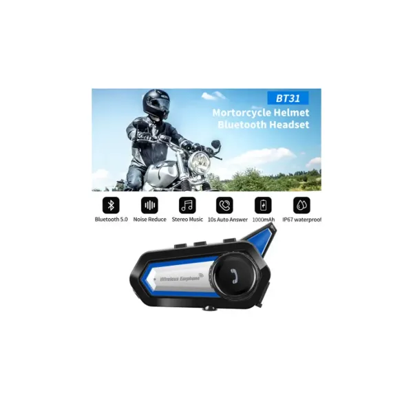 Bt31 Kask Kulaklık Bluetooth 5.0 Motosiklet Interkom Su Geçirmez Kablosuz Kulaklık