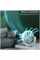 Masaüstü Vantilatör Usb Şarjlı Rgb Led Işıklı 3 Kademeli 180° Ayarlanabilir Soğutucu Fan Mavi