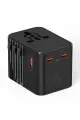 25w Evrensel Seyahat Adaptörü, Eu/us/uk/au Priz Dönüştürücü, 1x Usb, 2x Type-c Hızlı Şarj
