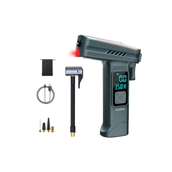 Araba Hava Pompası 4’ü 1 Arada: Kompresör + Cam Kırıcı + Kemer Kesici + Led Işık Şarjlı 4000mah Araç Kompresörlü