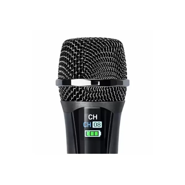 Profesyonel Çiftli Kablosuz Mikrofon Seti Karaoke Şarj Edilebilir 50 Metre