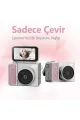 2k Mini Dijital Retro Video Kamera Flaşlı Dijital Vlog Mini Fotoğraf Makinesi Türkçe Menü Bej